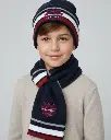 طاقية مع لفحة صوف كحلي 71343