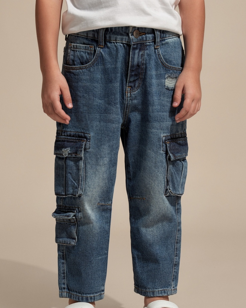 بنطلون جينز ولاد كارغو
