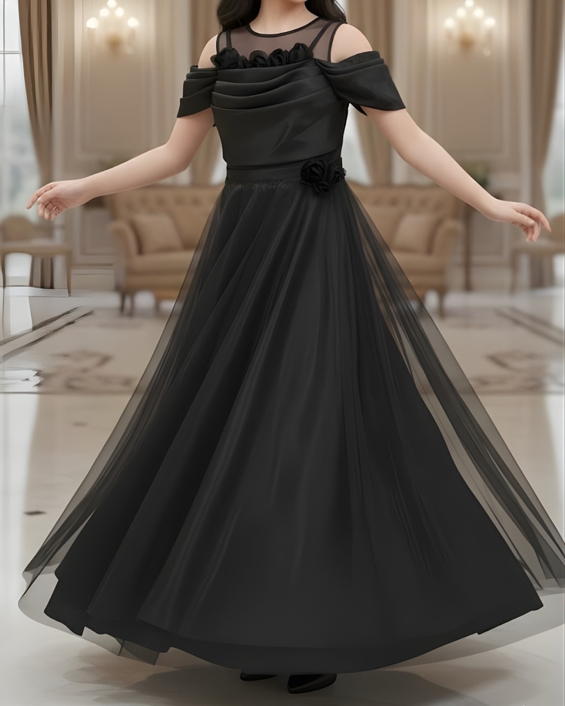 فستان رسمي مكسي كتاف ساحلة 9173