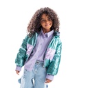 جاكيت اخضر وليلكي نايلون مبطن فرو waterproof