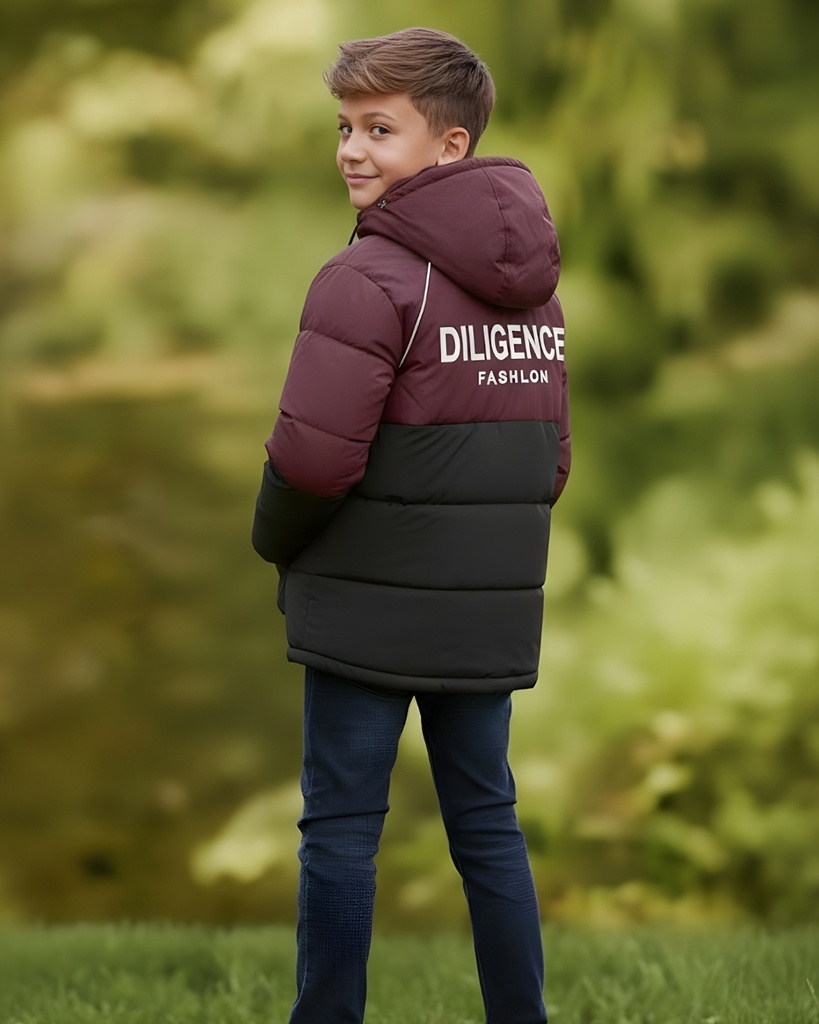 جاكيت اولاد مبطن فرو لونين MNM BLACK COMBINED