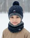  طاقية صوف كحلي +neck warmer 72932 
