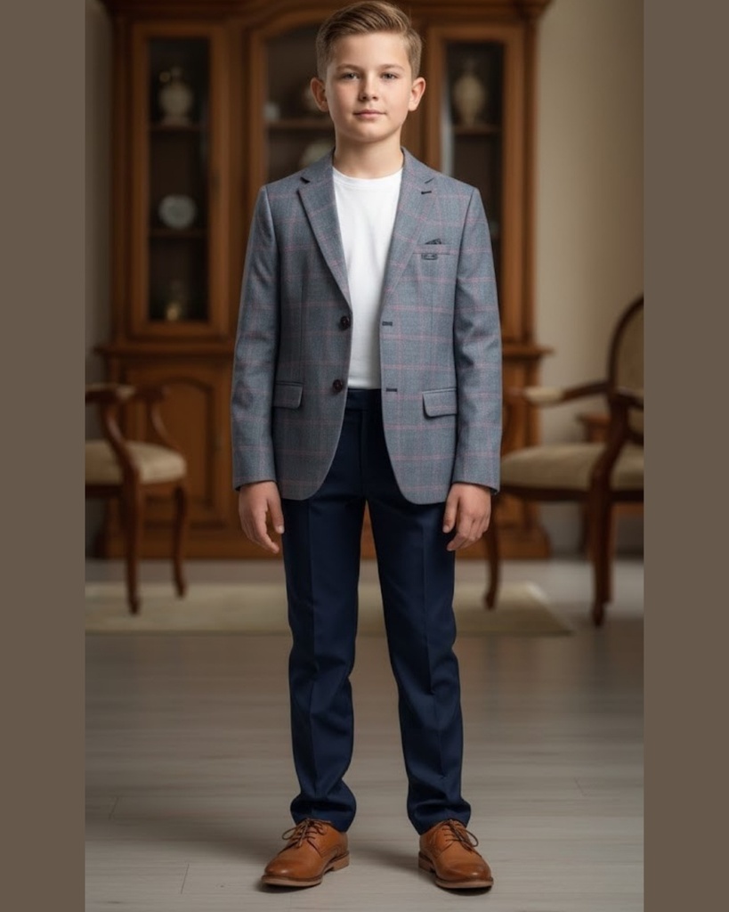 بدلة ولادي كاروهات زهري 6058