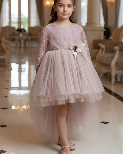 فستان تل رسمي طويل قصير 2310