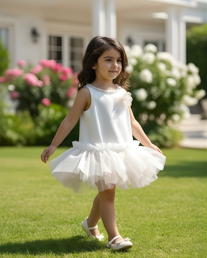 فستان بناتي خصر واطي2842