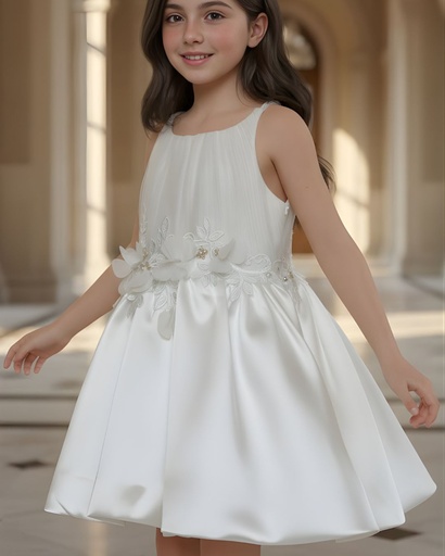 فستان بيبي ستان مع ورد 2845