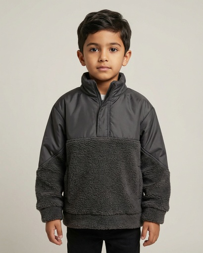 بلوزة جاكيت فرو مبطن مع ستان