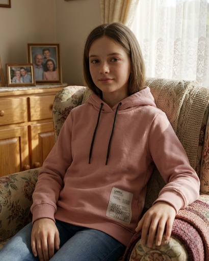 هودي بناتي كمر عريض label