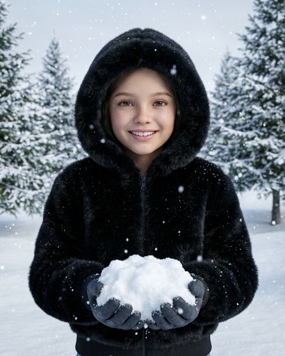 جاكيت فرو بناتي مع مغيط