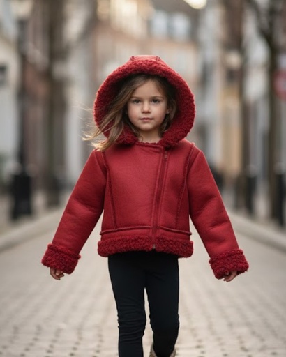 جكيت شموا مبطن فرو خمري